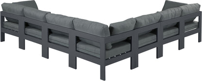 Nizuc - Outdoor Patio 7 Piece Modular Sectional With Gray Frame