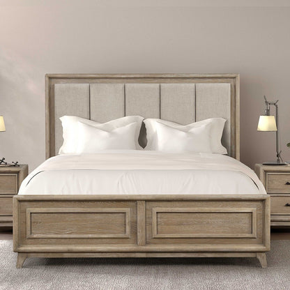 Contemporary Bed With Padded Headboard