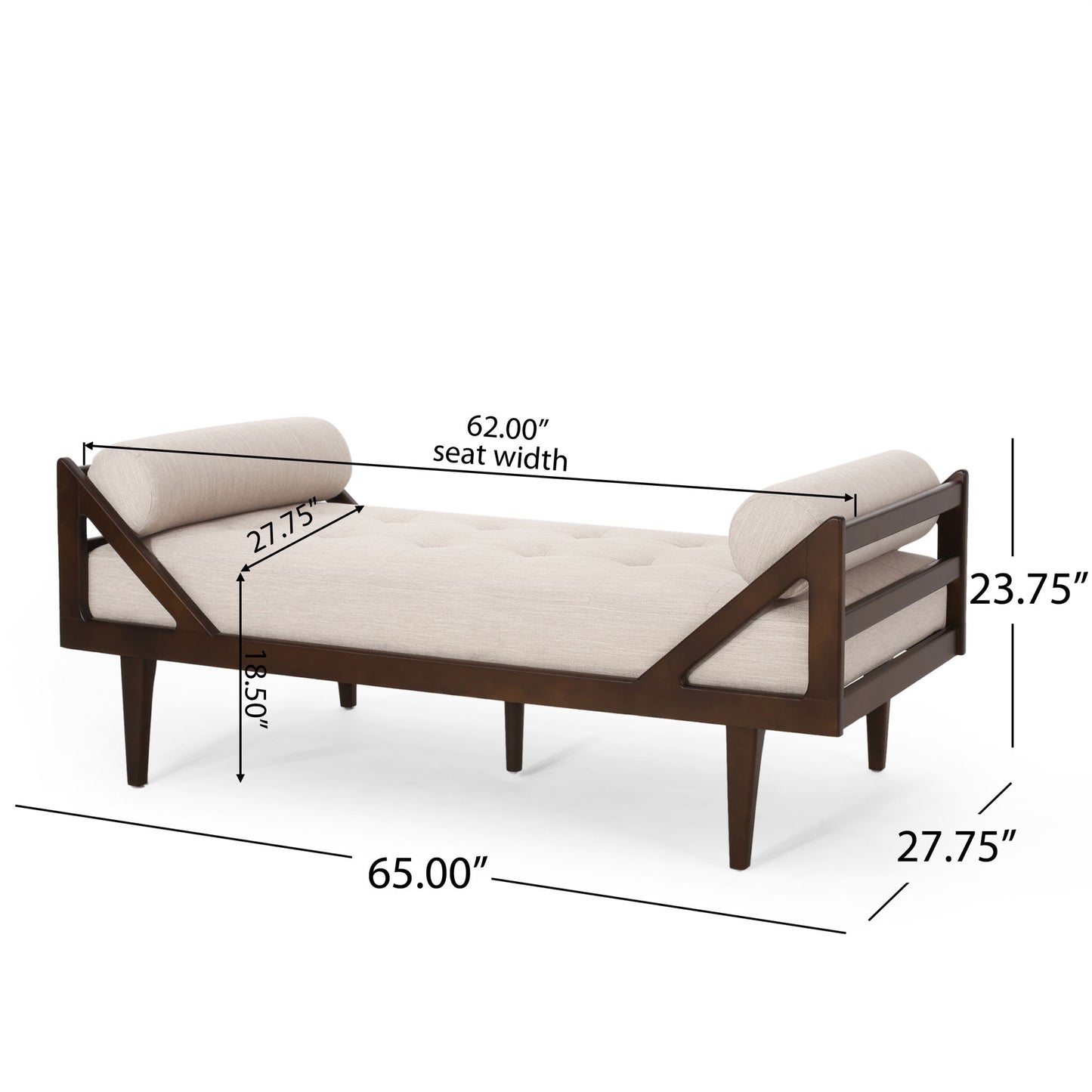Chic Contemporary Chaise Lounge With Button Tufting And Bentwood Structure
