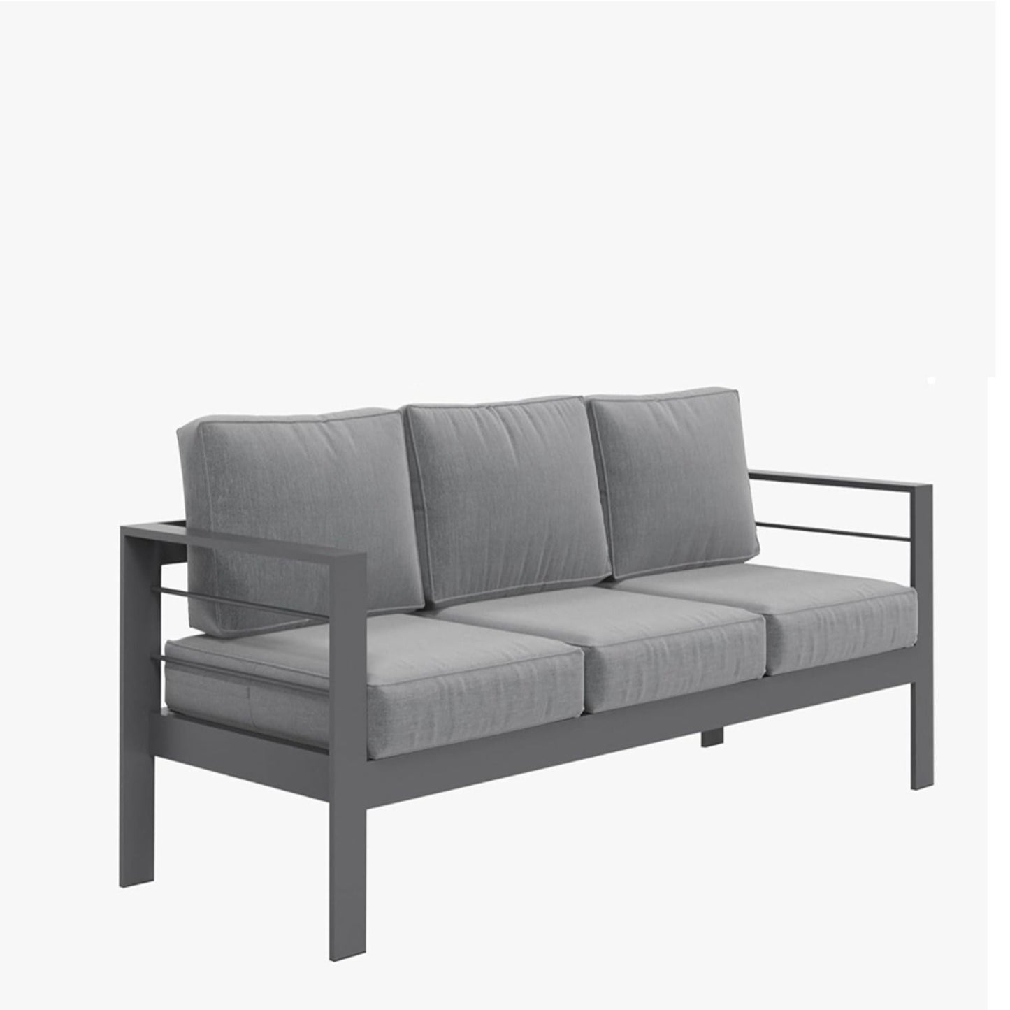 All-Weather Patio Sofa With Cushions, 3 Seat Outdoor Couch