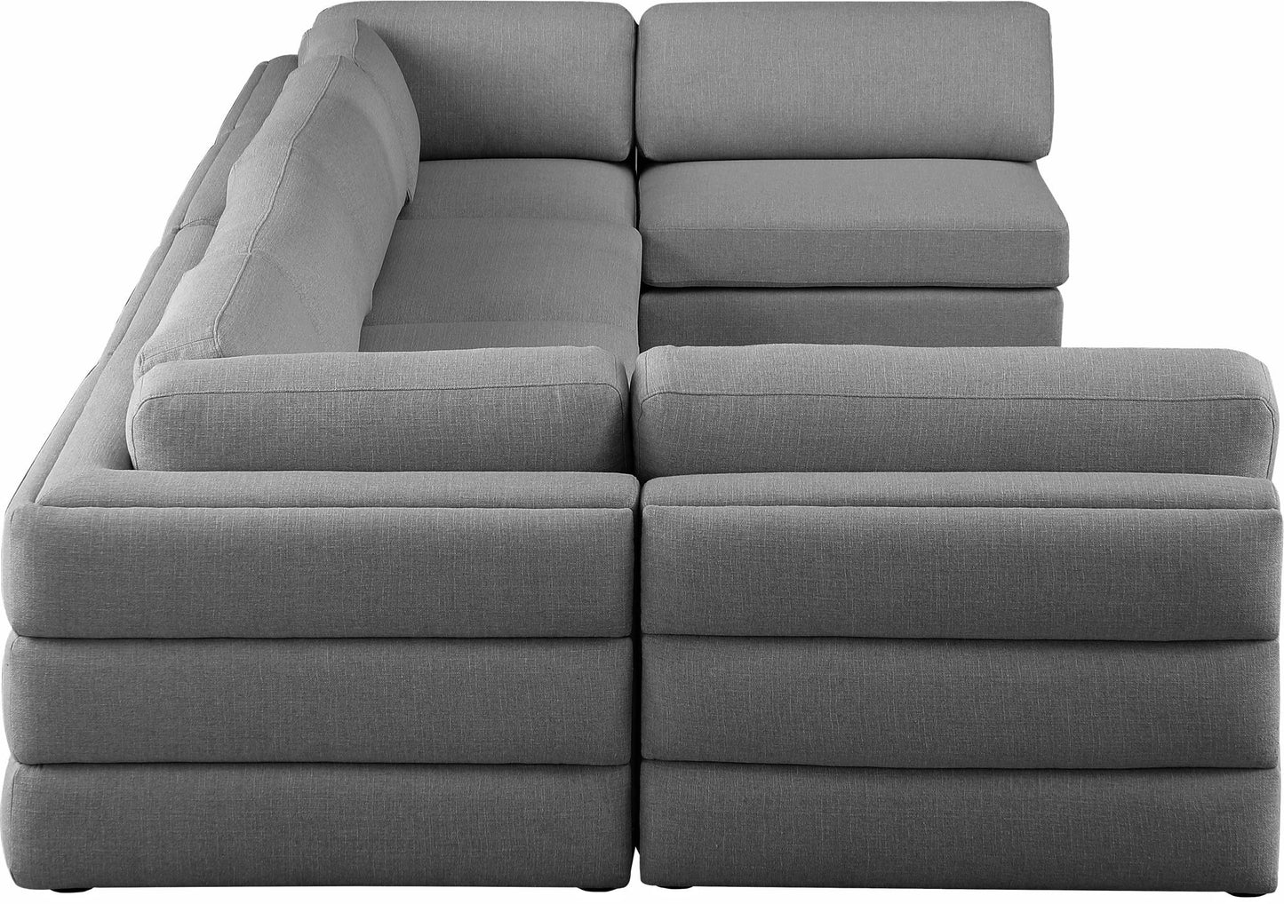 Beckham - 6 Piece Modular U-Shaped Armless Sectional