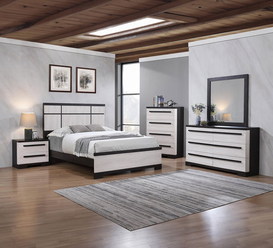 Remington - Queen 4 Piece Bedroom Set - Black / White