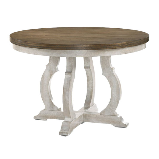 Cillin - Round Dining Table - Walnut & Antique White