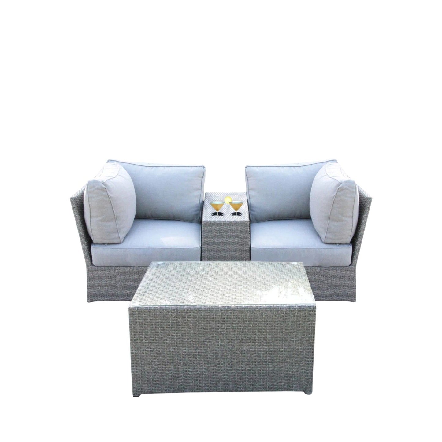 Comfortable Modern Patio Rattan Sectional Set With Cushions