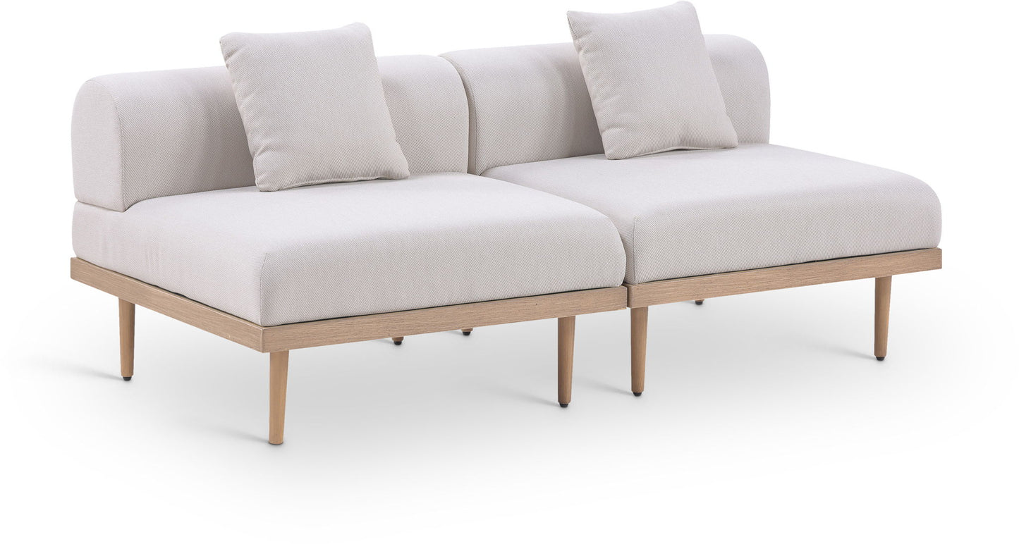 Laguna - 2 Piece Resilient Water Resistant Fabric 71" Outdoor Patio Armless Modular Loveseat