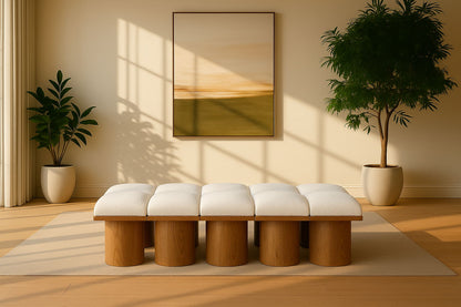 Pavilion - 10 Piece Modular Bench With Brown Base