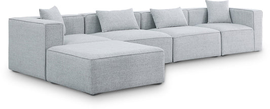 Cube - Linen 5 Piece Modular Sectional With Chaise