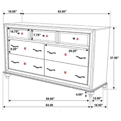 Randall - 7 Drawer Dresser - White
