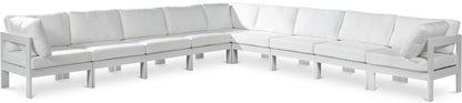 Nizuc - Outdoor Patio 9 Piece Modular Sectional With White Frame