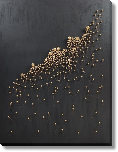 Golden Cluster Drift - 36" x 48" Framed Wall Art