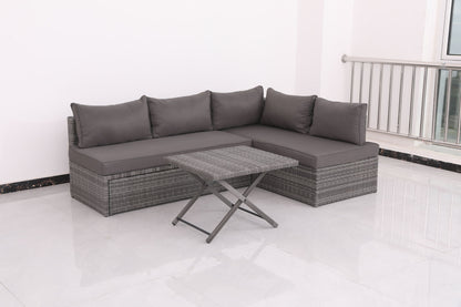 Patio Sofa With Cushions - Gray