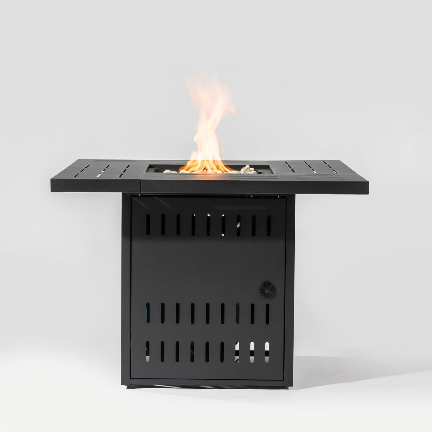 34" Propane Gas Fire Pit Table, 50000 Btu Rectangular Steel Fire Pit For Outside Patio Deck Garden Courtyard - Black