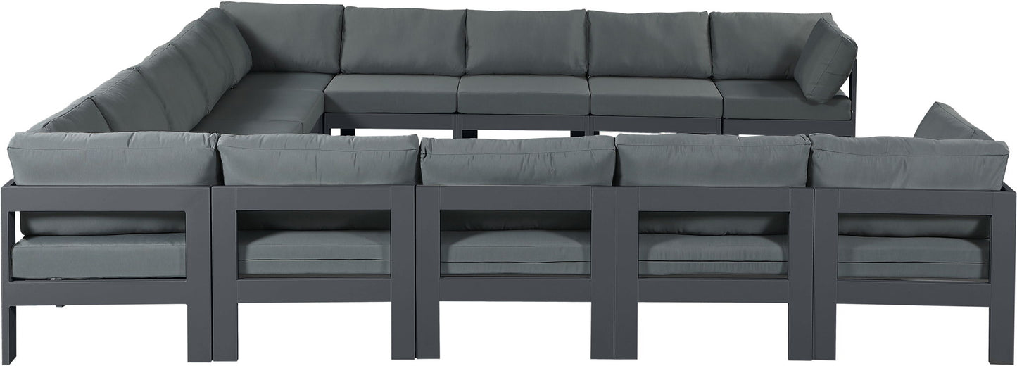 Nizuc - Outdoor Patio 13 Piece Modular Sectional With Gray Frame