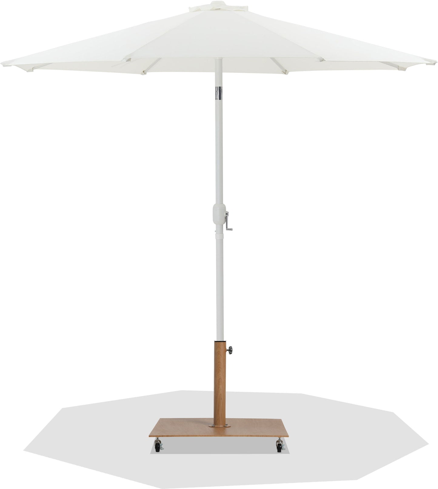 Fiji - Aluminum Patio Umbrella With Square Teak And White Base