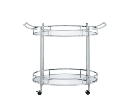 Jinx - Serving Cart - Clear Glass & Chrome