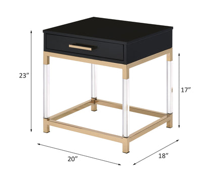 Adiel - End Table - Black & Gold