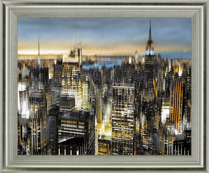 Electric Skyline - 28" x 34" Framed Wall Art