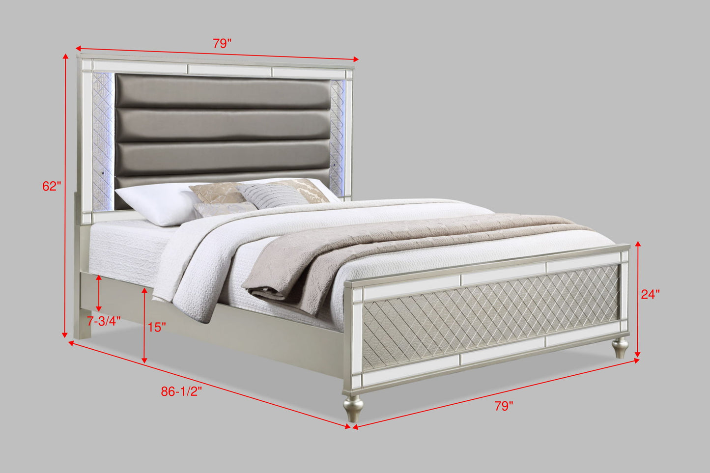Cristian - King 4 Piece Bedroom Set - Champagne