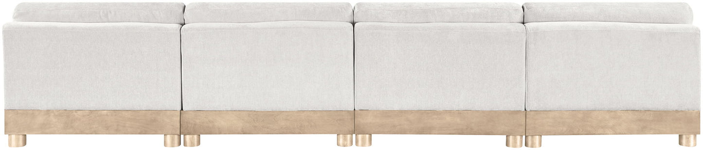 Turin - Chenille Fabric Upholstered Modular Sectional - White