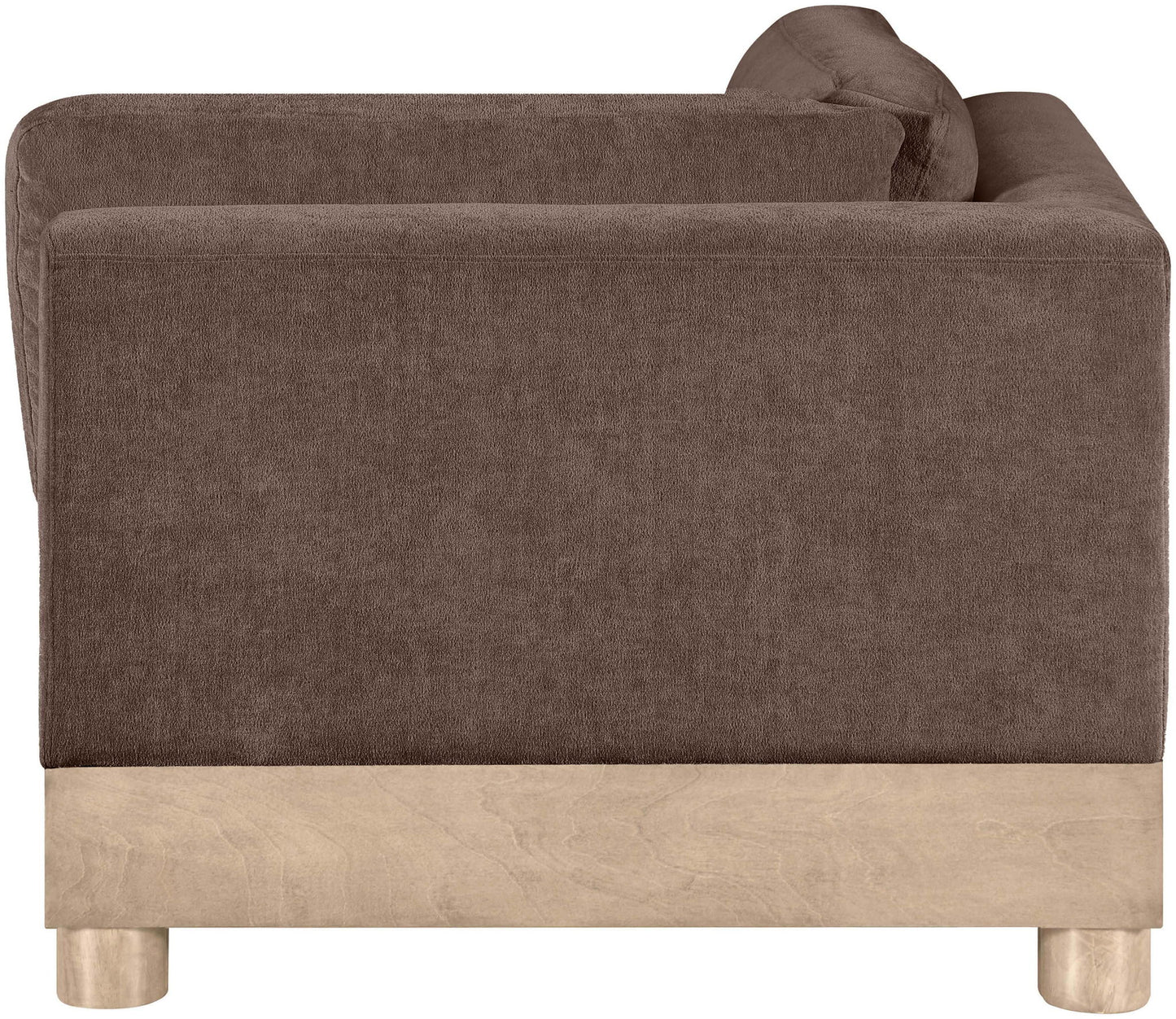 Turin - Chenille Fabric Upholstered Modular Corner Chair - Natural Base