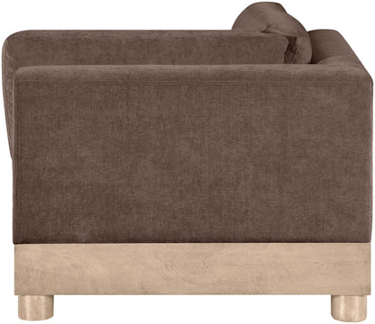 Turin - Chenille Fabric Upholstered Modular Corner Chair - Natural Base