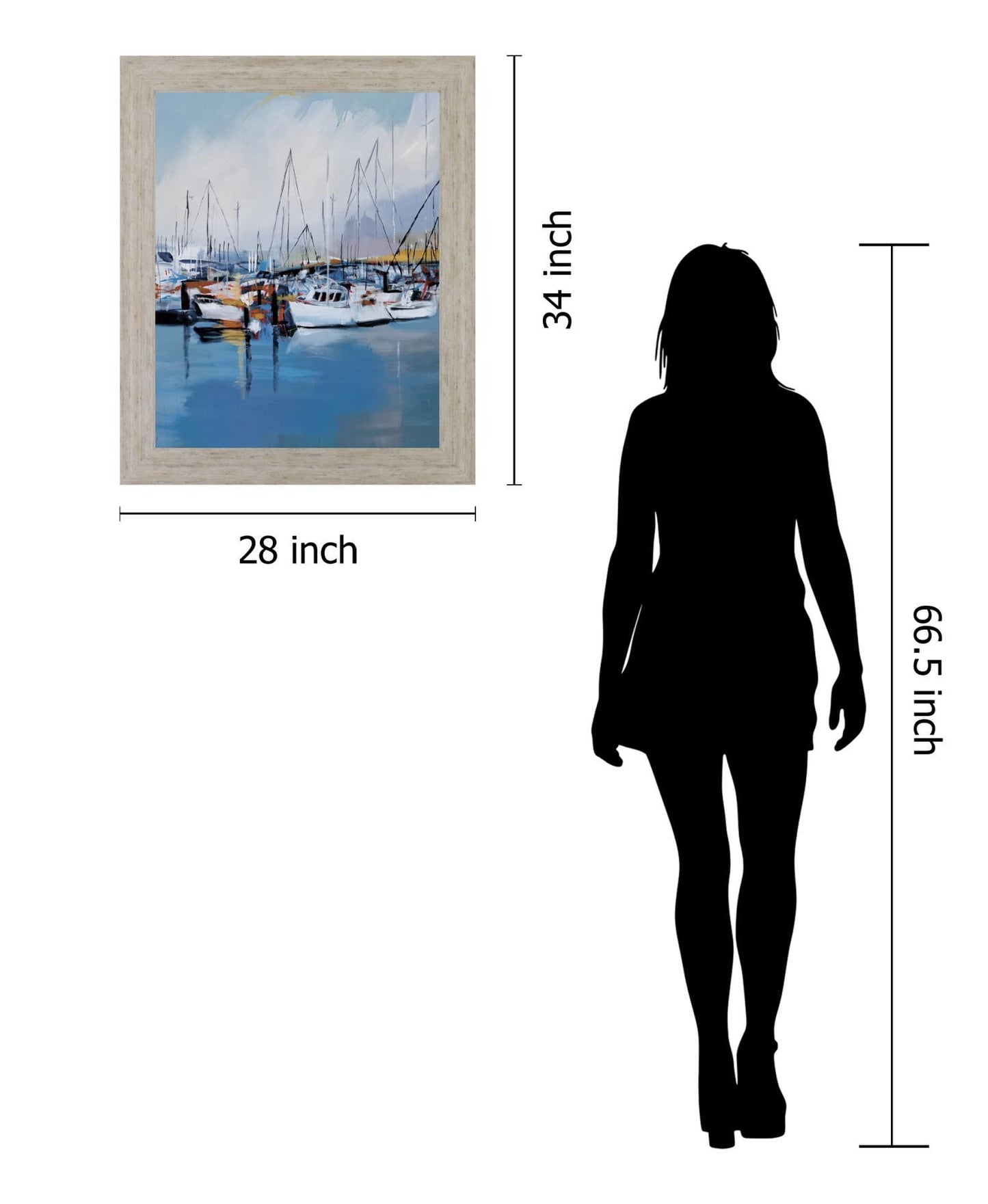 Harbor Reflections - 28" x 34" Framed Wall Art