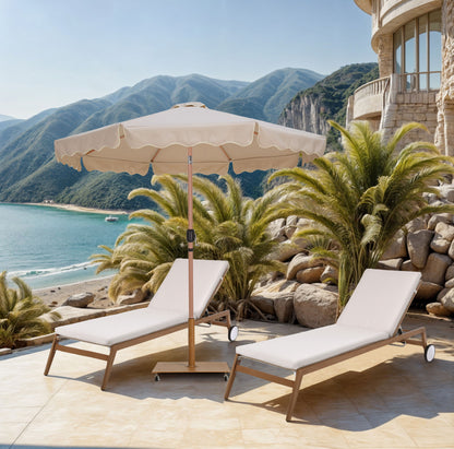 Amalfi - Aluminum Patio Umbrella - Light Brown Base / Light Brown Pole