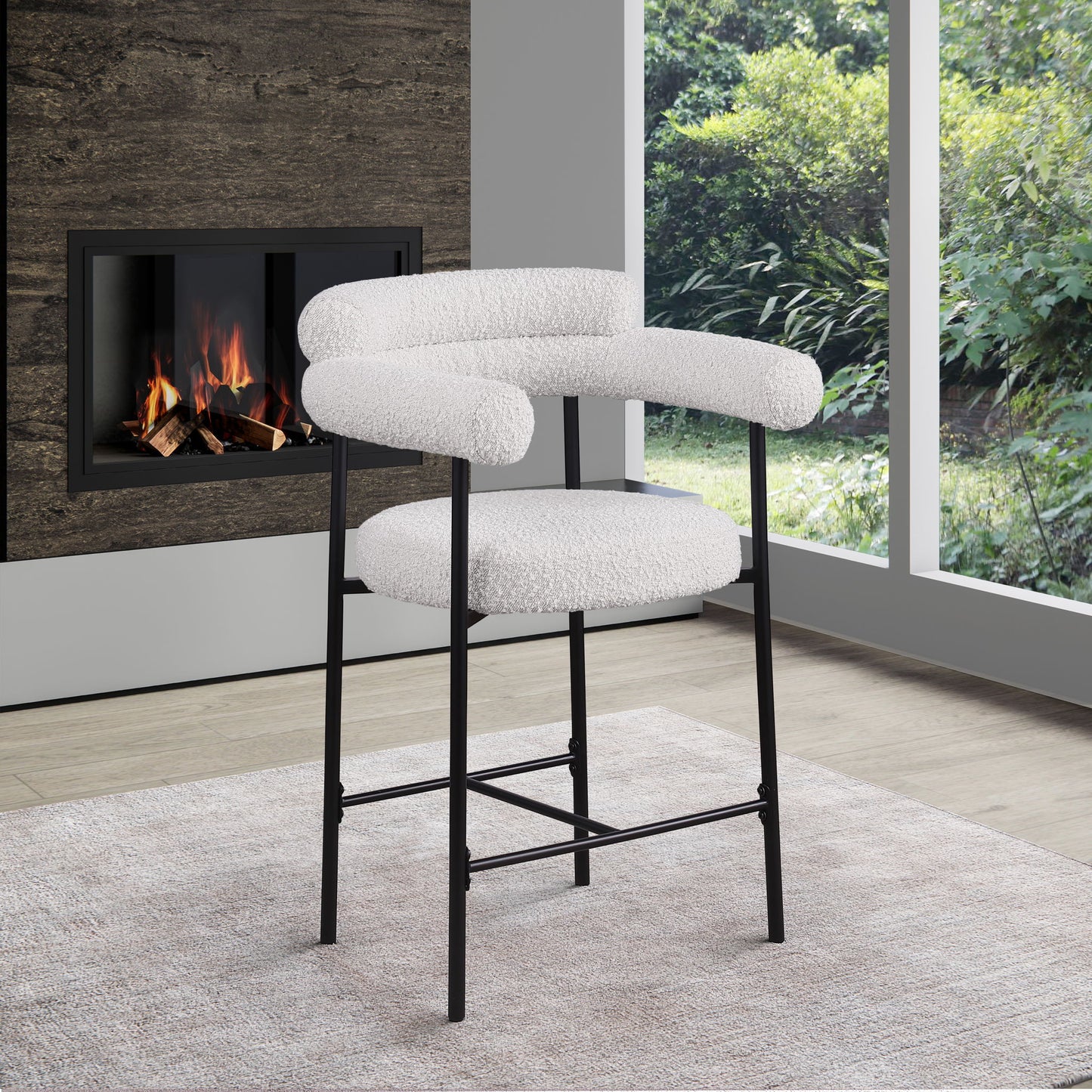 Blake - Counter Stool With Black Base (Set of 2)