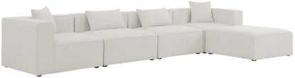 Cube - Linen 5 Piece Modular Sectional With Chaise
