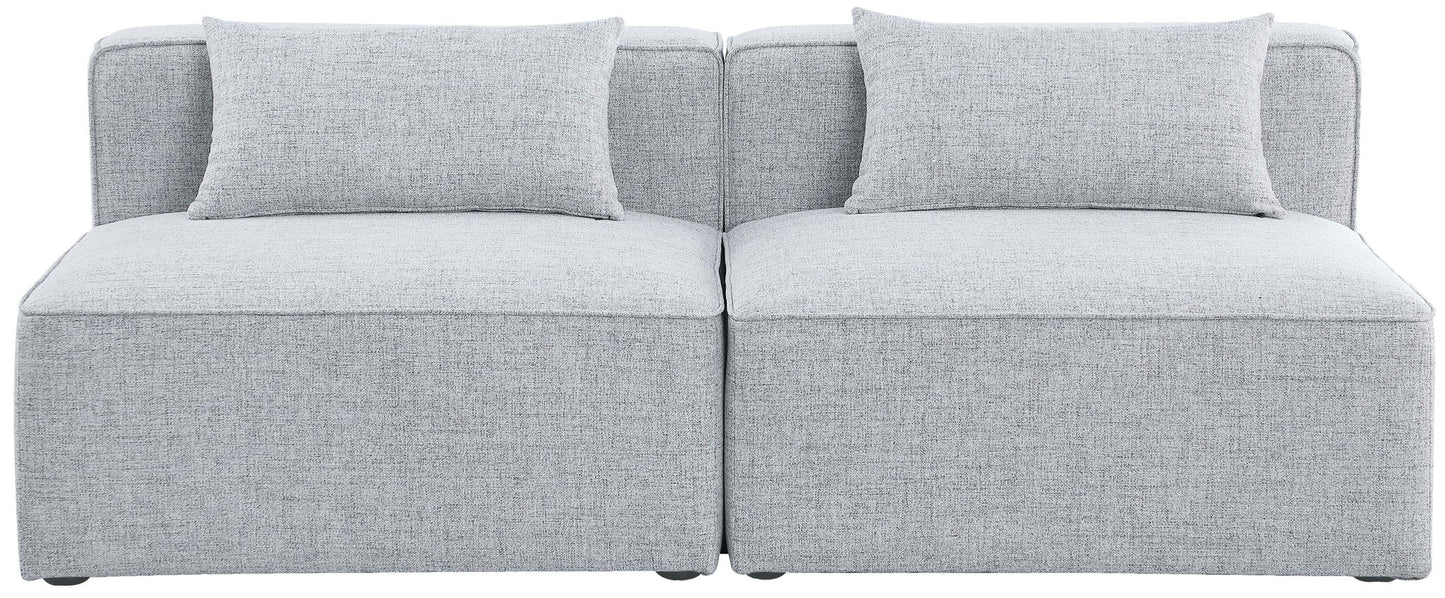 Cube - Linen Modular 2 Seat Armless Sofa