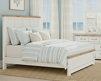 Savonport - Queen Panel Headboard - White / Brown