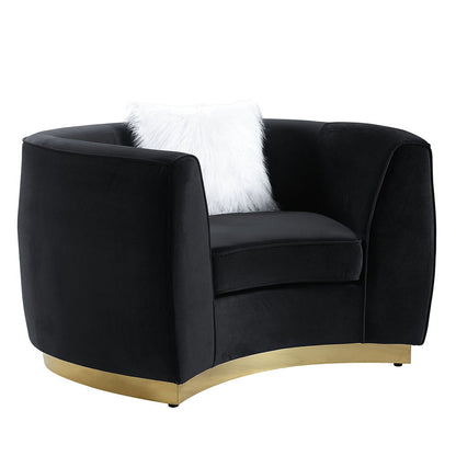 Achelle - Chair With Pillow - Black Velvet