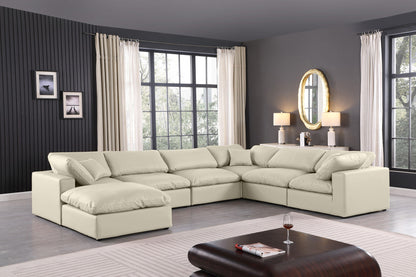 Comfy - 7 Piece Faux Leather Modular Sectional With Chaise