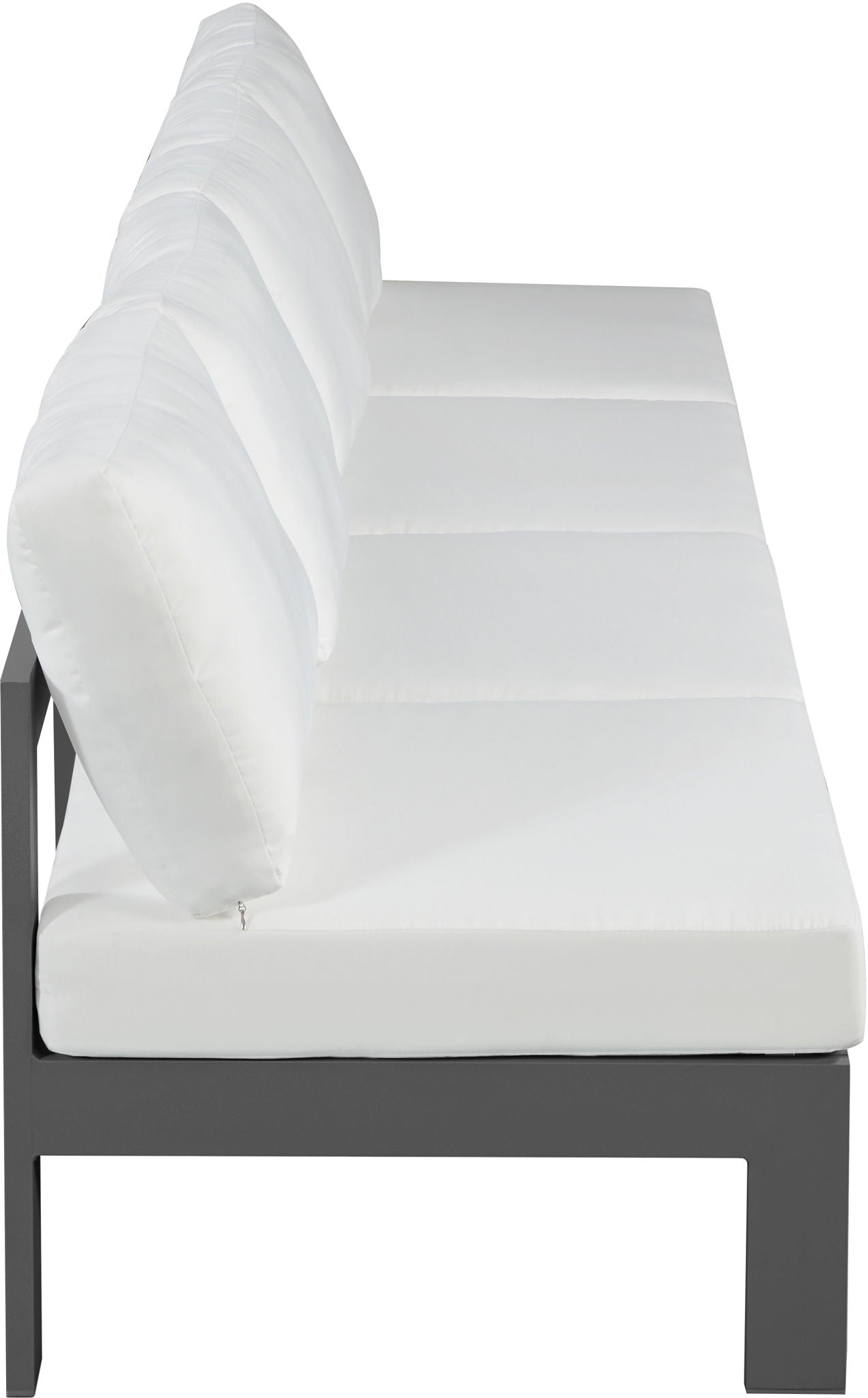 Nizuc - Outdoor Patio 4 Seat Armless Modular Sofa With Gray Frame