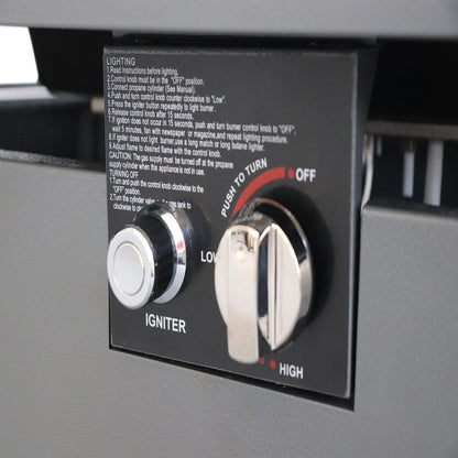 Outdoor Fire Pit Table With Lid & High-Quality Materials - Black