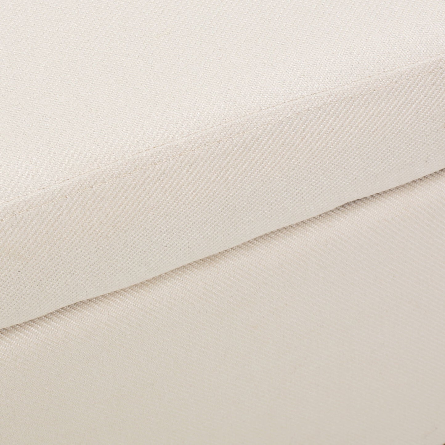 Upholstered Storage Ottoman With Nailhead Trim - Beige