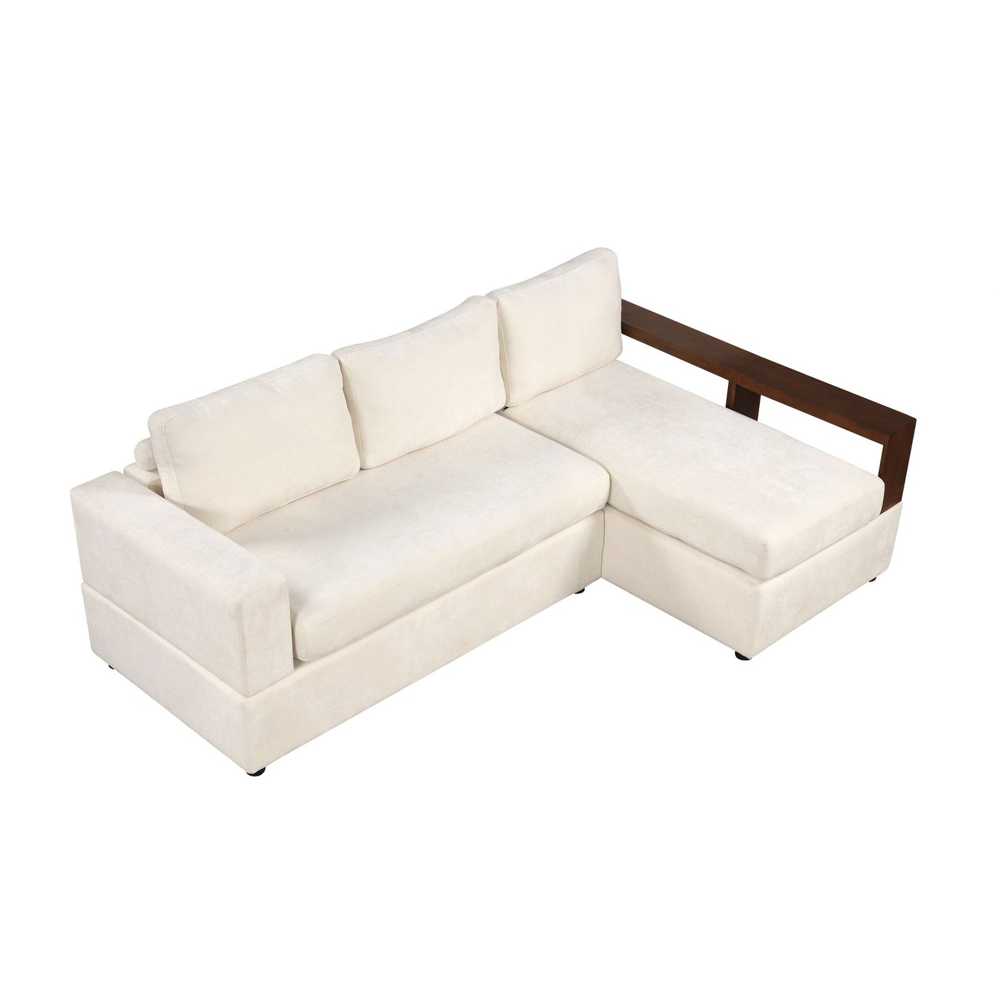 Sectional Sofa Upholstered Sofa Couch With Reversible Armrests For Living Room