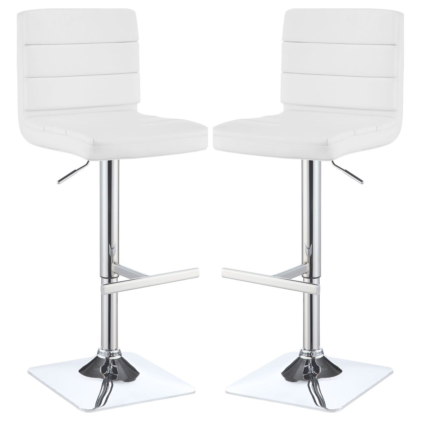 Fresco - Upholstered Adjustable Bar Stool (Set of 2) - White