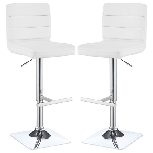 Fresco - Upholstered Adjustable Bar Stool (Set of 2) - White