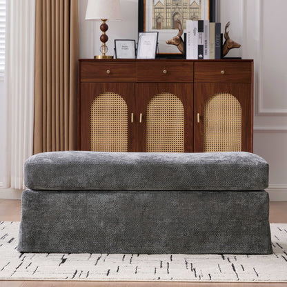 Wide Modern Upholstered Ottoman Foot Stool