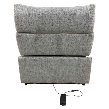 Fullar - Modular Power Motion Armless Recliner - Light Gary Chenille