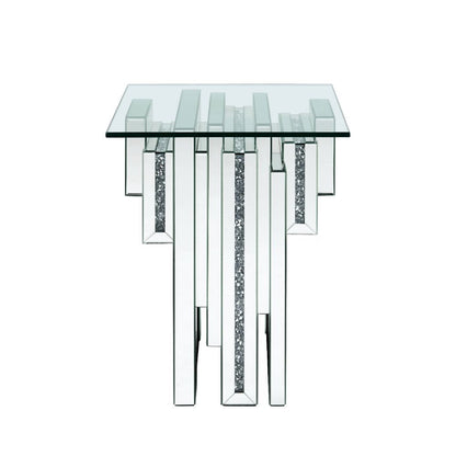 Noralie - 20" End Table With Faux Diamonds - Mirrored