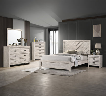 Valor - King 5 Piece Bedroom Set - Antique White