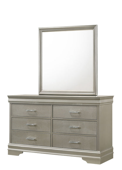 Amalia - California King 4 Piece Bedroom Set - Silver
