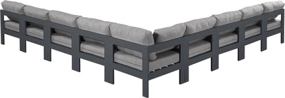 Nizuc - Outdoor Patio 9 Piece Modular Sectional With Gray Frame