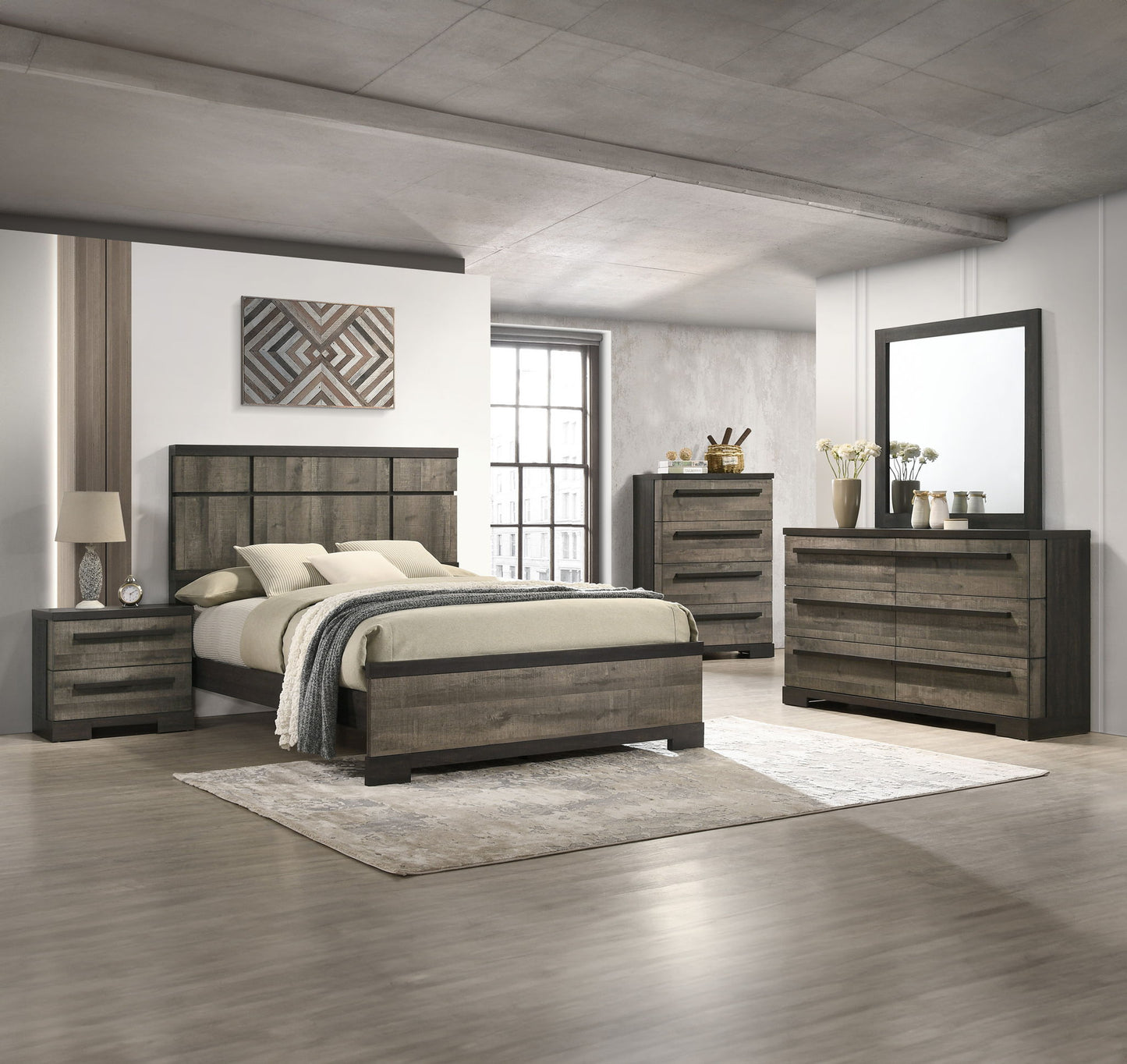 Remington - Queen 5 Piece Bedroom Set - Dark Brown