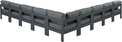 Nizuc - Outdoor Patio 9 Piece Modular Sectional With Gray Frame
