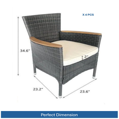 4 Piece All-Weather Patio Dining Chair Set