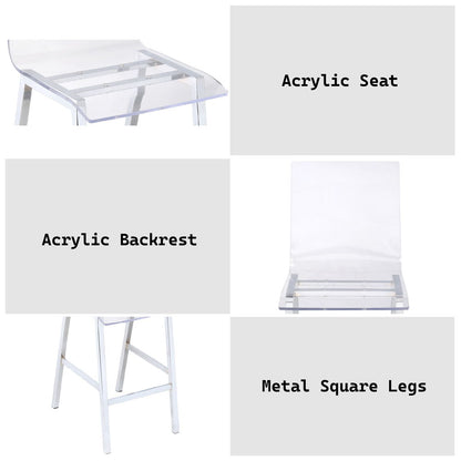 Nadie - Counter Height Chair (Set of 2) - Clear Acrylic & Chrome