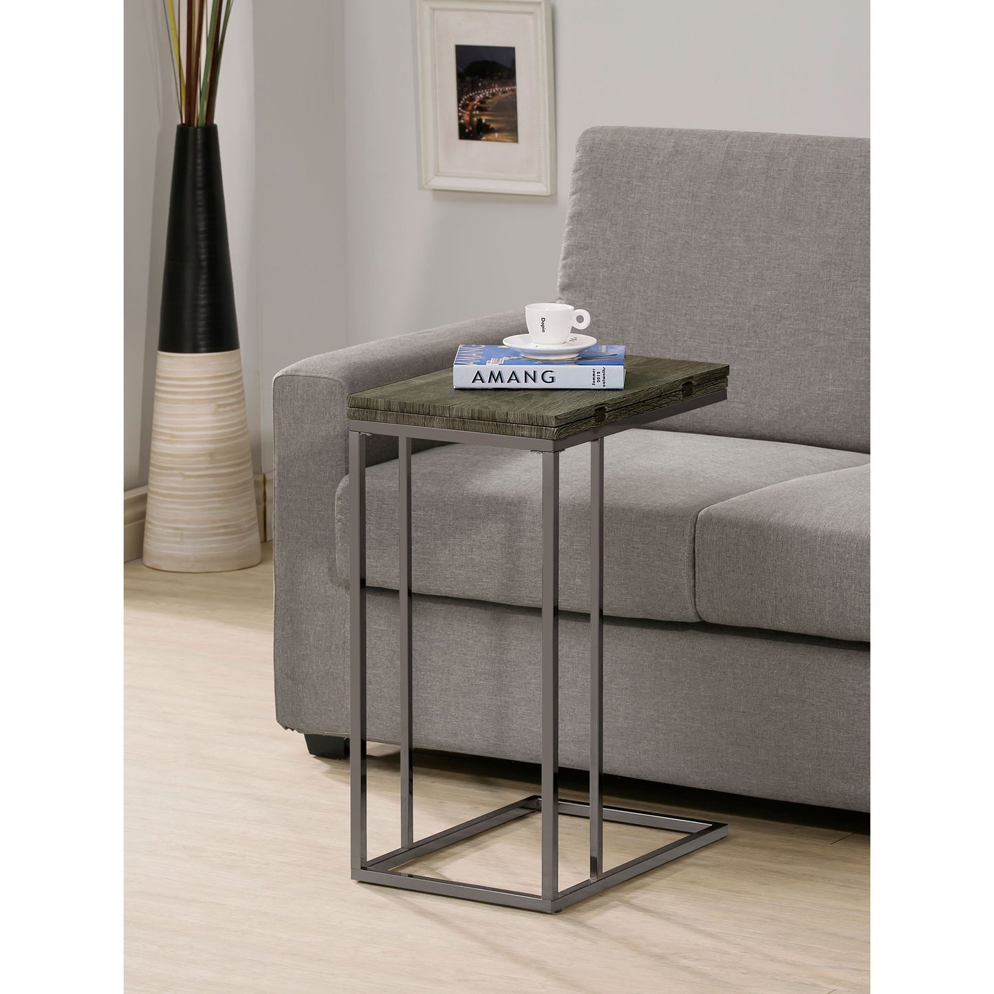 Mortimer - Snack Table With Expandable Top - Gray